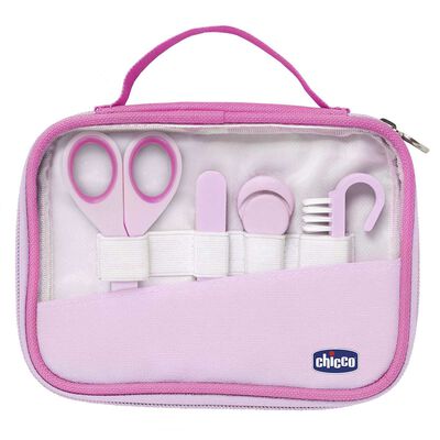 Nail Care Set (Pink) - Scissors | Nail Clipper | Nail Brush | 6Filers